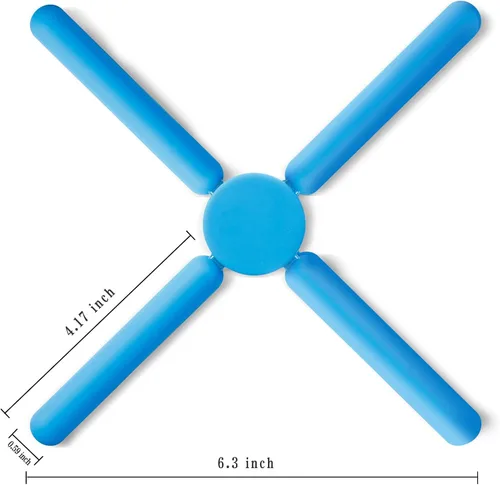 Miniatura 2 de 3/Paquete Salvamanteles Plegables de Silicona, FENGCHEN Salvamanteles Plegables, Antideslizantes Plegables Cruz Diseño Compacto Soporte para Ollas