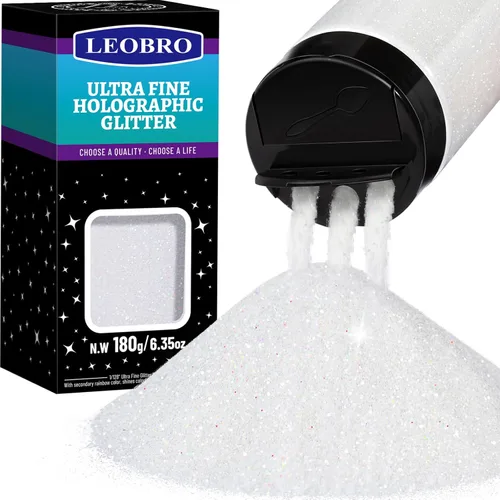 Miniatura 10 de Leobro - Purpurina dorada, 180g/6.35oz de purpurina fina holográfica dorada para resina, manualidades, vasos, uñas, cuerpo, decoraciones de fiesta