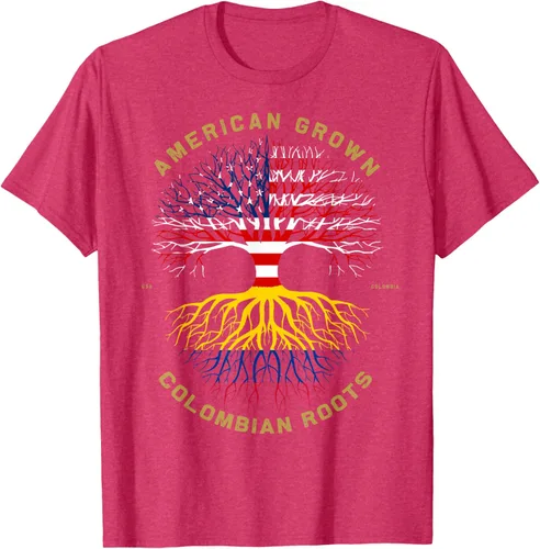 Miniatura 23 de Camiseta de regalo con la bandera de Estados Unidos con árbol de raíces colombianas