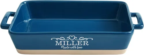 Miniatura 13 de Let's Make Memories Cazuela de gres personalizada hecha con amor, utensilios de cocina, para ella, azul marino