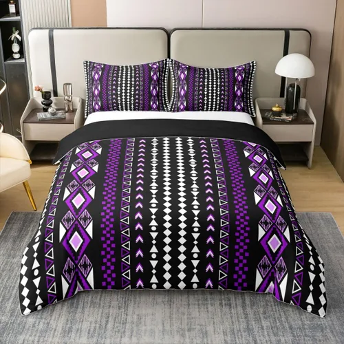 Miniatura 35 de Erosebridal Bohemian 100% Natural Cotton Duvet Cover Twin Country Southwestern Bedding Set Boho Aztec Arrows Diamond Comforter Cover Black Gray