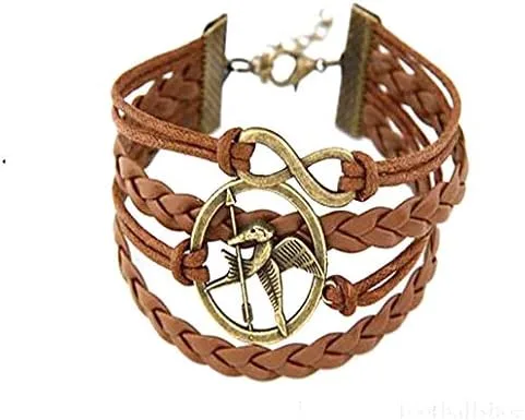 Miniatura 4 de Moda Vintage Hunger Games Birds Infinity Pulsera Cuero, Cuero