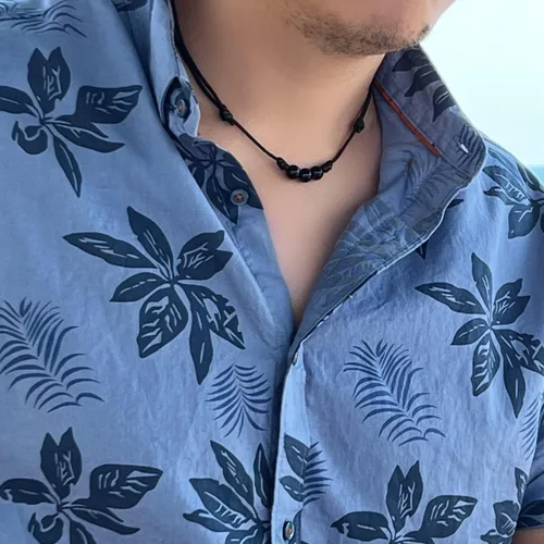 Miniatura 5 de Collar de perlas de turmalina anudadas con cordón de nailon de cera ajustable, gargantilla de cristal unisex de buena suerte con cuentas