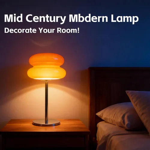 Miniatura 3 de Lámpara de hongo para dormitorio, lámpara medieval moderna de mesita de noche para mesitas de noche, lámparas pequeñas regulables vintage, lindas