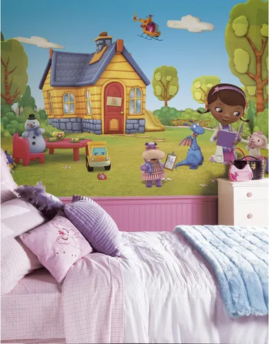Miniatura 3 de RoomMates JL1396M Doc Mcstuffins And Friends - Papel pintado extraíble activado por agua - 10.5 pies x 6 pies