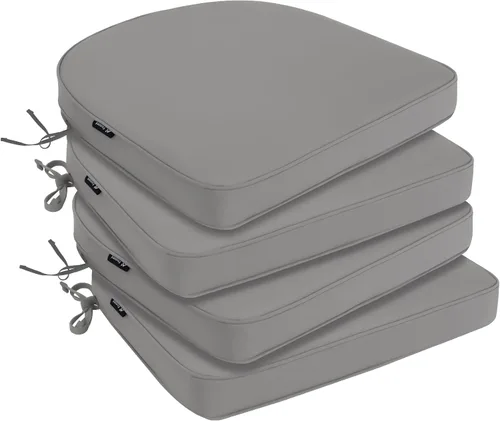 Miniatura 9 de Favoyard Cojines para sillas de exterior de 19 x 19 x 2 pulgadas, juego de 4 cojines de asiento impermeables para muebles de patio con funda