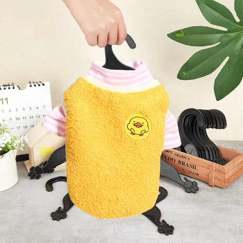 Miniatura 3 de AHANDMAKER Paquete de 20 perchas para ropa para mascotas, 7 pulgadas de ancho, color negro, lindo plástico, flexible, fuerte, con estampado de 6.9 x