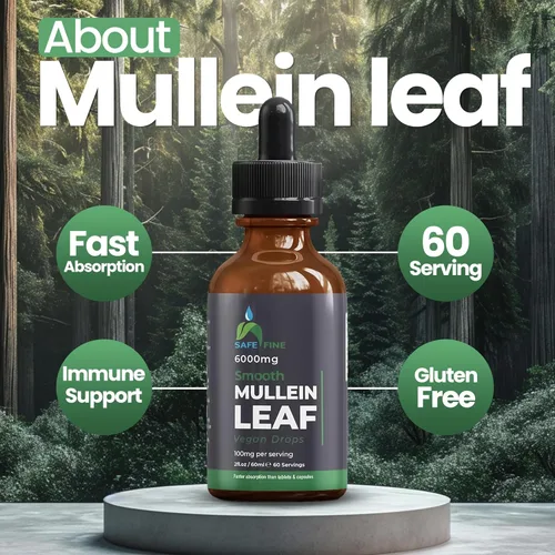 Miniatura 5 de Gotas de extracto de hoja de gordolobo de 2 onzas líquidas (2.0 fl oz), suplemento herbario líquido sin alcohol para apoyo pulmonar, vegano, sin