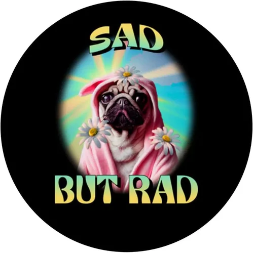 Miniatura 3 de Sad But Rad - Camiseta divertida de Pug PopSockets intercambiables PopGrip