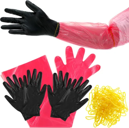Zhanmai Juego de 24 Guantes de Vestir de Campo para Ciervos, Guantes para Destripar Ciervos, Guantes de Nitrilo para Caza, Limpieza para Kit de