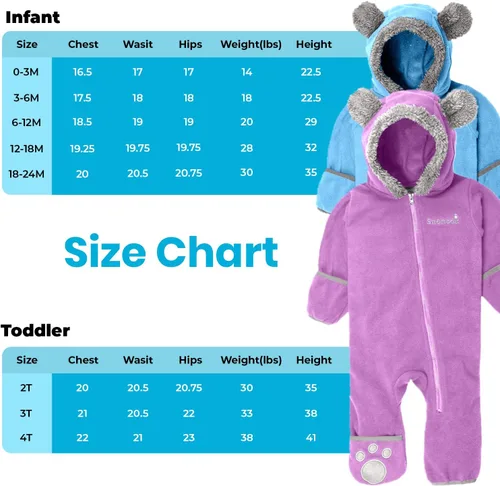 Miniatura 4 de Snonook Fleece Baby Bunting Unisex Baby Pram with Hood, Fold-Over Mittens & Footies, Baby Winter Suit - Fleece Baby Coats