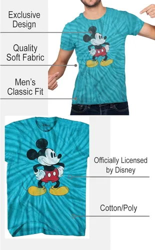 Miniatura 2 de Mickey Mouse Tones - Camiseta vintage de Disneyland para hombre Azul