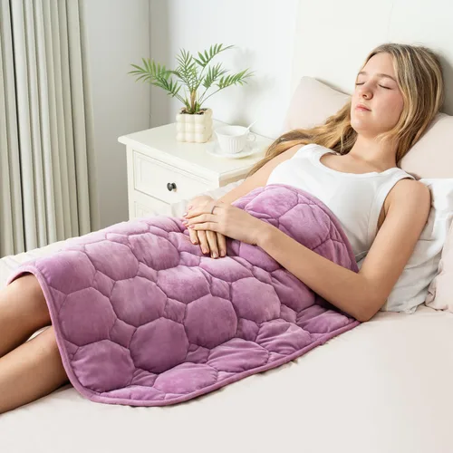 Miniatura 15 de Wemore Manta ponderada de regazo de 7 libras para adultos, manta pequeña con peso para viajes, calma, relajación, siesta y dormir, almohadilla