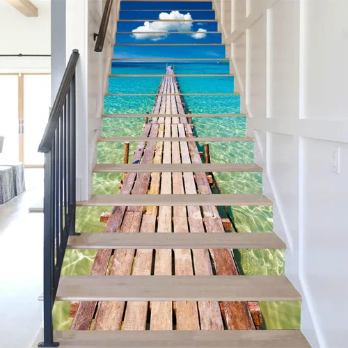 Miniatura 8 de artfanke - 13 adhesivos de vinilo 3D de otoño con bosque de arces para pelar y pegar en escaleras - adhesivos autoadhesivos para escaleras - a560