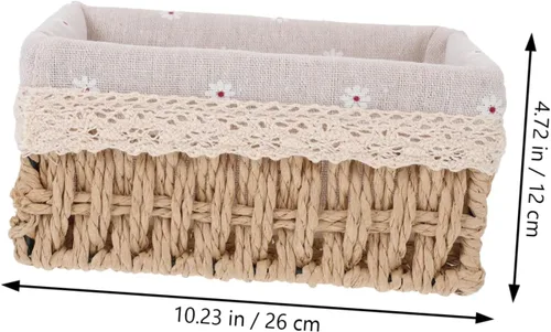 Miniatura 4 de Alipis Elegante juego de cestas de ratán simples para decoración de interiores, organización, lavable, versátil