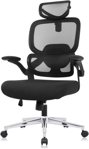 Silla de oficina ajustable, silla de computadora ergonómica con soporte lumbar y reposacabezas, silla ejecutiva de respaldo alto con función de