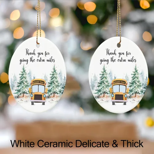 Miniatura 4 de Adornos de autobús escolar, regalos de conductor de autobús para hombres, mujeres, 2.9 pulgadas, cerámica de agradecimiento, regalo para decoración