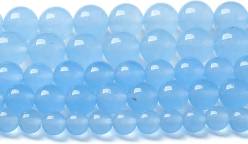 Miniatura 101 de Cuentas de jade verde chino natural, piedras preciosas, cuentas redondas sueltas para hacer joyas, pulsera DIY, collar, 8mm, 45 piezas, 15 pulgadas