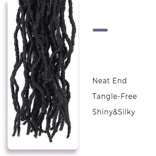 Miniatura 6 de Niseyo Rastas de pelo sintético de ganchillo de 24 pulgadas, 6 paquetes de extensiones de cabello sintético lacio de ganchillo largo
