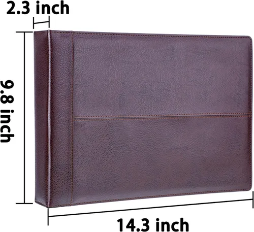 Miniatura 2 de Antner Carpeta de cheques de negocios de 7 anillos para cheques comerciales, capacidad de 600 cheques, cubierta de carpeta de cheques de cuero PU