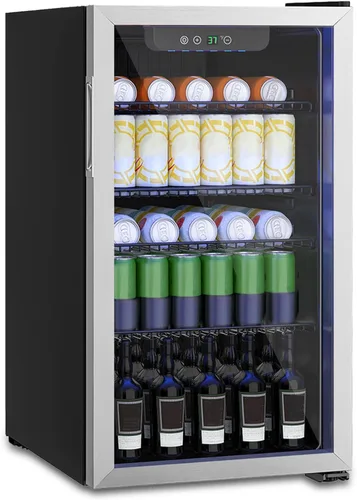 Miniatura 15 de Mini Refrigerador Compacto de 24 Latas/0.9 Pies Cúbicos para Refrescos, Bebidas, Cerveza o Vino, Pequeño Refrigerador Enfriador de Bebidas Portátil