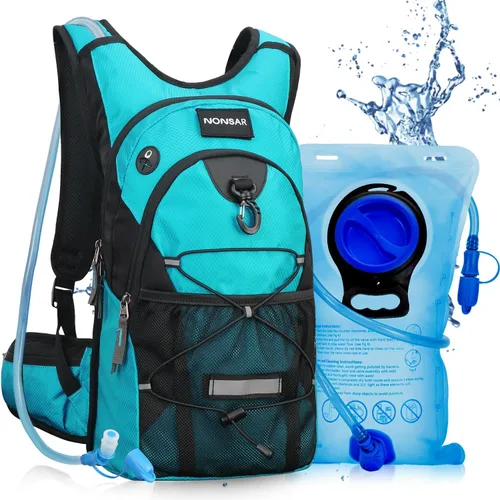 Miniatura 10 de NONSAR Mochila de hidratación de 3L con bolsa de agua, mochila de agua aislada para mujeres, hombres, niños, mantiene los líquidos frescos hasta 5