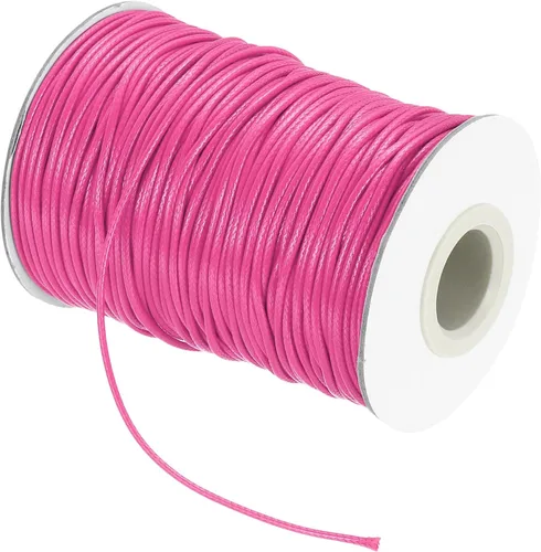 Miniatura 166 de MECCANIXITY Cordón encerado de poliéster encerado de 0.020 in, cuerda de cera de 175 yardas para hacer pulseras, collares, cuentas, joyería y Negro