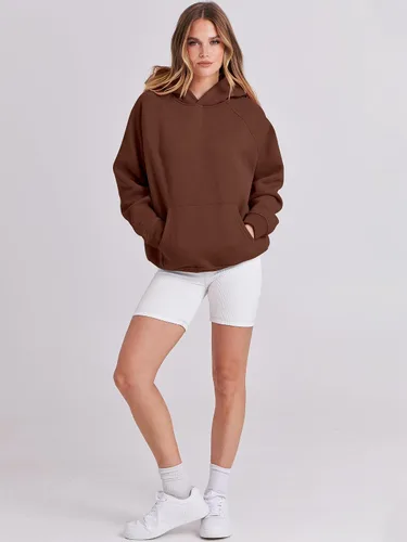 Miniatura 5 de ANRABESS - Sudaderas con capucha para mujer, sobre talla, de vellón de manga larga, modelo de 2024, para otoño