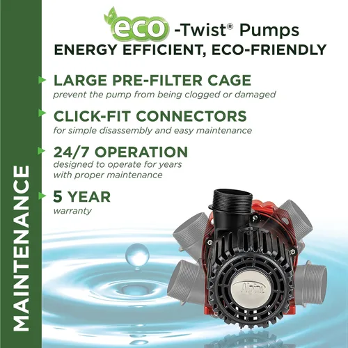 Miniatura 11 de Alpine Corporation Eco-Twist - Bomba de estanque de 5300 GPH de ahorro de energía con controlador y cable de 33 pies