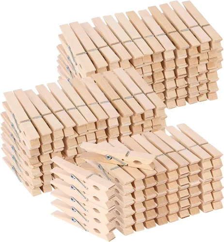Miniatura 8 de 100 pinzas de madera para ropa de 3 pulgadas, clips de madera resistentes para colgar ropa, fotos al aire libre Madera-100 piezas-3 pulgadas