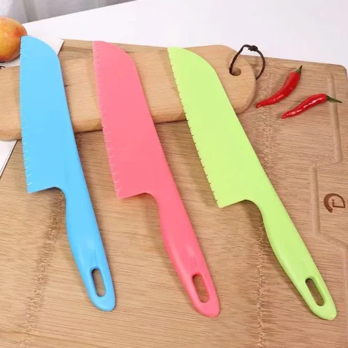 Miniatura 8 de jawbush Cuchillo de lechuga profesional para evitar que se torne marrón, cuchillos dentados de plástico de 11 pulgadas para verduras, frutas, 3