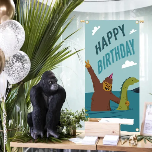 Miniatura 5 de Bigfoot Loch Ness Monster - Decoración para fiesta de cumpleaños, baby shower o fiesta temática de monstruos, cabina de fotos, decoración de telón