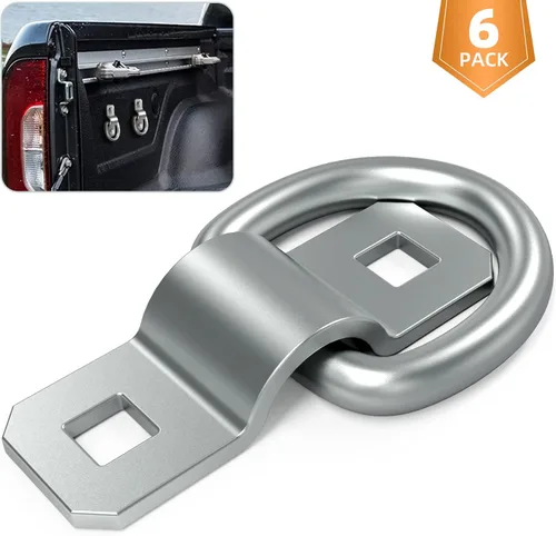 Miniatura 2 de 6 anillos en D de 3/8 pulgadas, resistentes anclajes de amarre para camiones, ganchos de acero de 6000 libras para remolques, barcos, camionetas