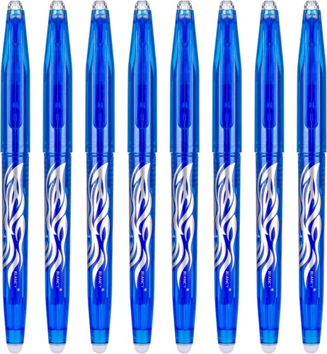 Miniatura 18 de Paquete de 12 bolígrafos de gel borrables Clicker, punta fina (0.020 pulgadas), tinta negra con borrador, hace que desaparezcan los errores, agarre