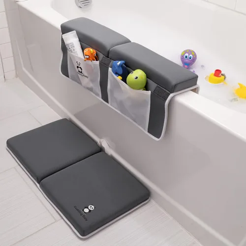Miniatura 9 de Juego de 2 almohadillas de baño para rodillas y coderas, juego de 2 alfombrillas de baño para bebé, almohadilla antideslizante para rodillas con Azul