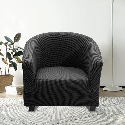 Miniatura 2 de Funda para silla de club, mezcla de poliéster, suave, protector de muebles, funda elástica con parte inferior elástica, textura lavable a máquina