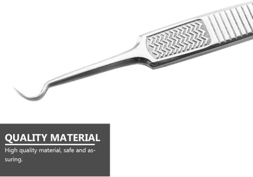 Miniatura 6 de Precisión de precisión de precisión 3 unids espinilla curvada punta de acero Comedone Splinter Extractor herramienta herramienta herramienta