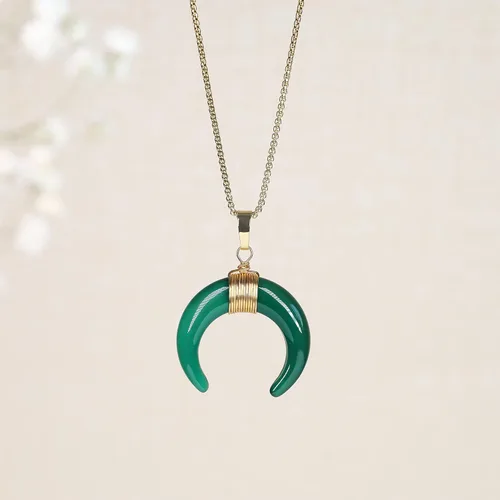 Miniatura 3 de COAI Collar de luna de cristal curativo para mujer, Piedra, Ágata