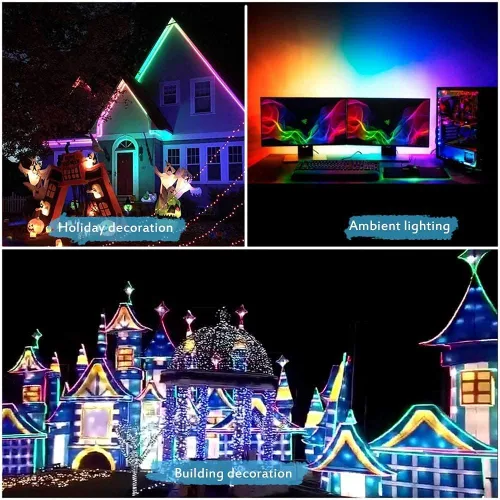 Miniatura 6 de ALITOVE WS2811 Dream Color RGB - Tira de luces LED Bluetooth, control de aplicación Bluetooth, tira de luz LED direccionable de 300 LED de 16.4 pies