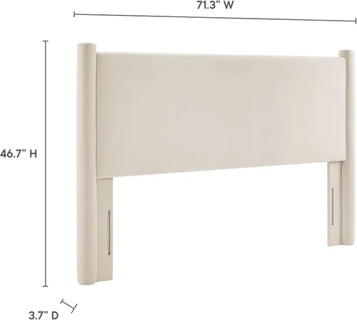 Miniatura 51 de Modway Rael Queen - Cabecera tapizada con pilares en color gris pardo - Cabecera de terciopelo resistente a las manchas para camas tamaño Queen Topo