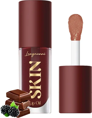 Miniatura 9 de LANGMANNI Aceite labial hidratante, brillo labial sin adherencia, bálsamo labial para el cuidado de los labios, aceite labial con sabor a fruta