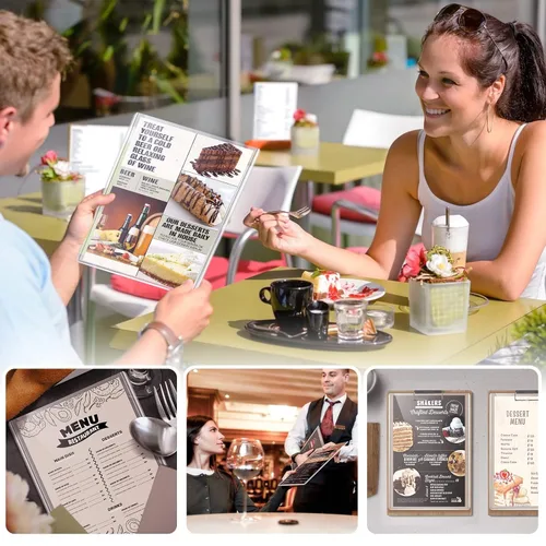 Miniatura 5 de Fundas de menú de 8.5 x 11, paquete de 18, 2 fundas para menú de restaurante, todas las fundas de menú de vinilo transparente, soporte para menú