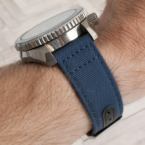 Miniatura 65 de StrapHabit Correa de reloj de liberación rápida, correa de reloj de tela de vela, dos longitudes, correa de reloj de piel de nailon, 0.748 in, 0.787
