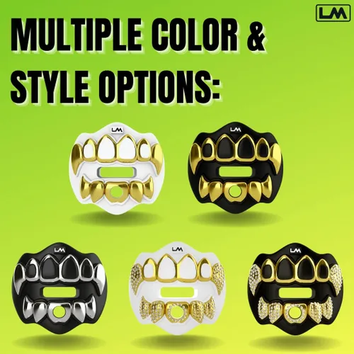Miniatura 7 de Loudmouth - Protector bucal de fútbol, boquilla de fútbol 3D cromada, se adapta a adultos y jóvenes, accesorios de protección bucal