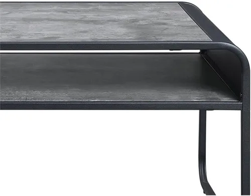 Miniatura 7 de Acme Muebles Mesa de centro rectangular con estante abierto, gris concreto y negro