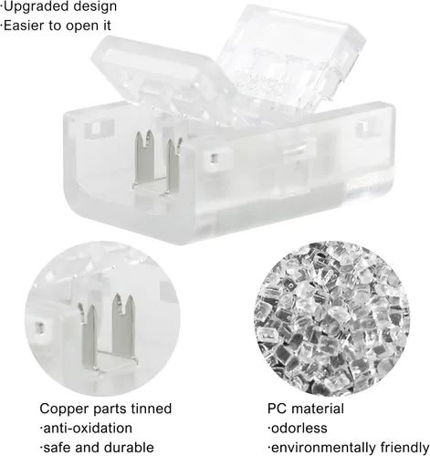 Miniatura 3 de RGBZONE 10 piezas 3 pines 8mm Conectores de tira LED Actualizados Conector rápido de tira a tira sin soldaduras y sin brechas para tira de luz LED