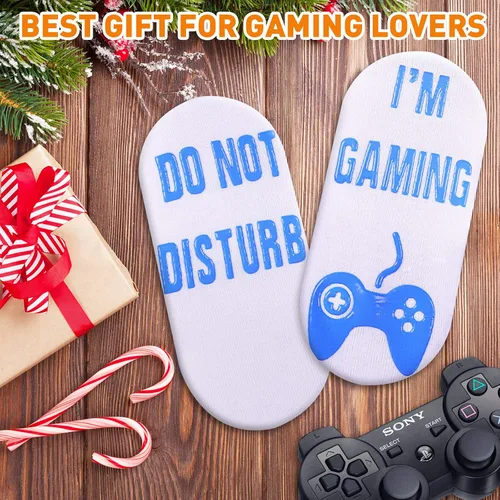Miniatura 3 de QAPIZM Calcetines para juegos "No molestar, estoy jugando", ideas de regalo para hombres, día de San Valentín, niños, niños, calcetines