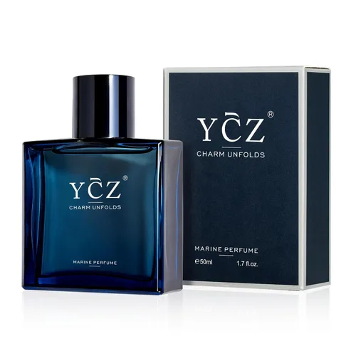 Ycz Charm Unfold - Perfume marino para hombres, 1.7 oz. Colonia Eau De Parfum de larga duración para hombres, fragancia de madera oriental, ideal