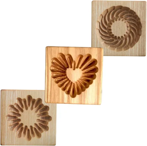 Miniatura 12 de Molde de Galletas de Madera Herramienta de Decoración de Galletas de Madera Moldes de Galletas 3D Molde de Hornear Gracioso Arte de Relieve Navidad