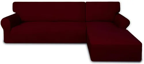Miniatura 30 de PureFit - Fundas superelásticas para sofá modular en L, 2 fundas de elastano antideslizantes con borde elástico, ideal para niños y mascotas